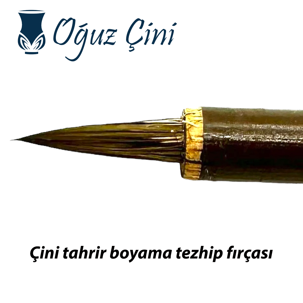 4 No Bambu Saplı Kurt Kılı Çini Tahrir Fırçası 3