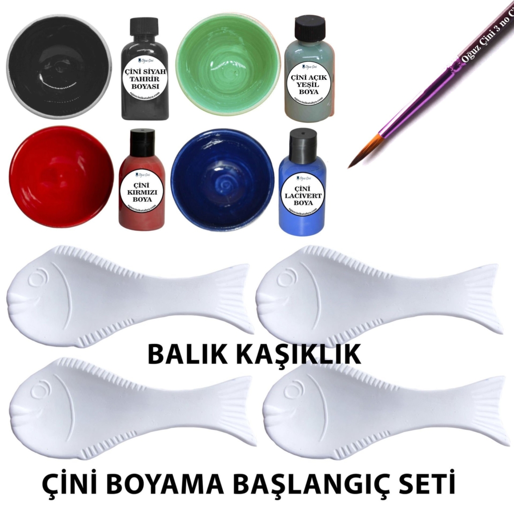 Balık Kaşıklık Çini Boyama Başlangıç Seti – 4 Kaşıklık