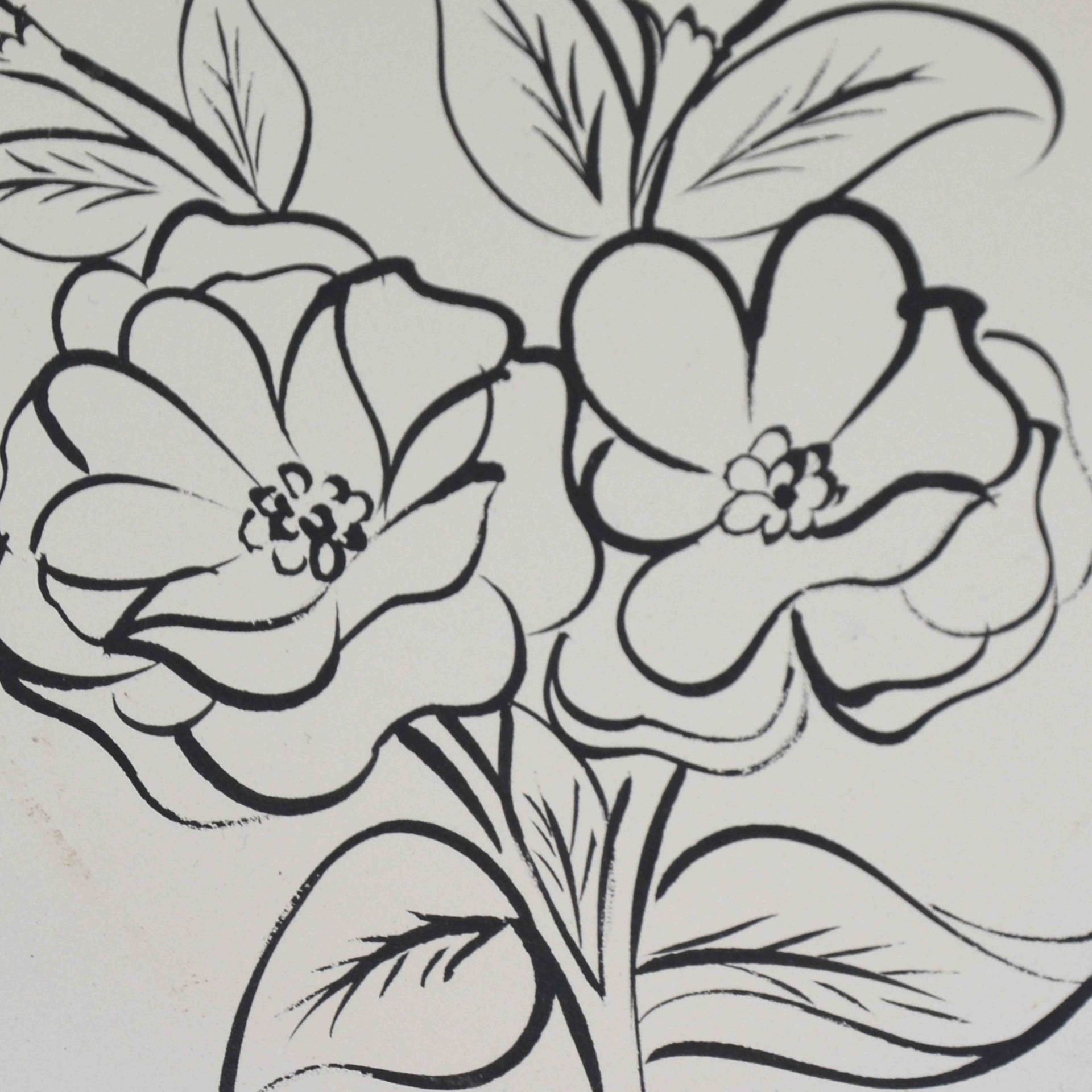 18 cm Boyanabilir Gül Desenli Çini Tabak | Çini Kursu