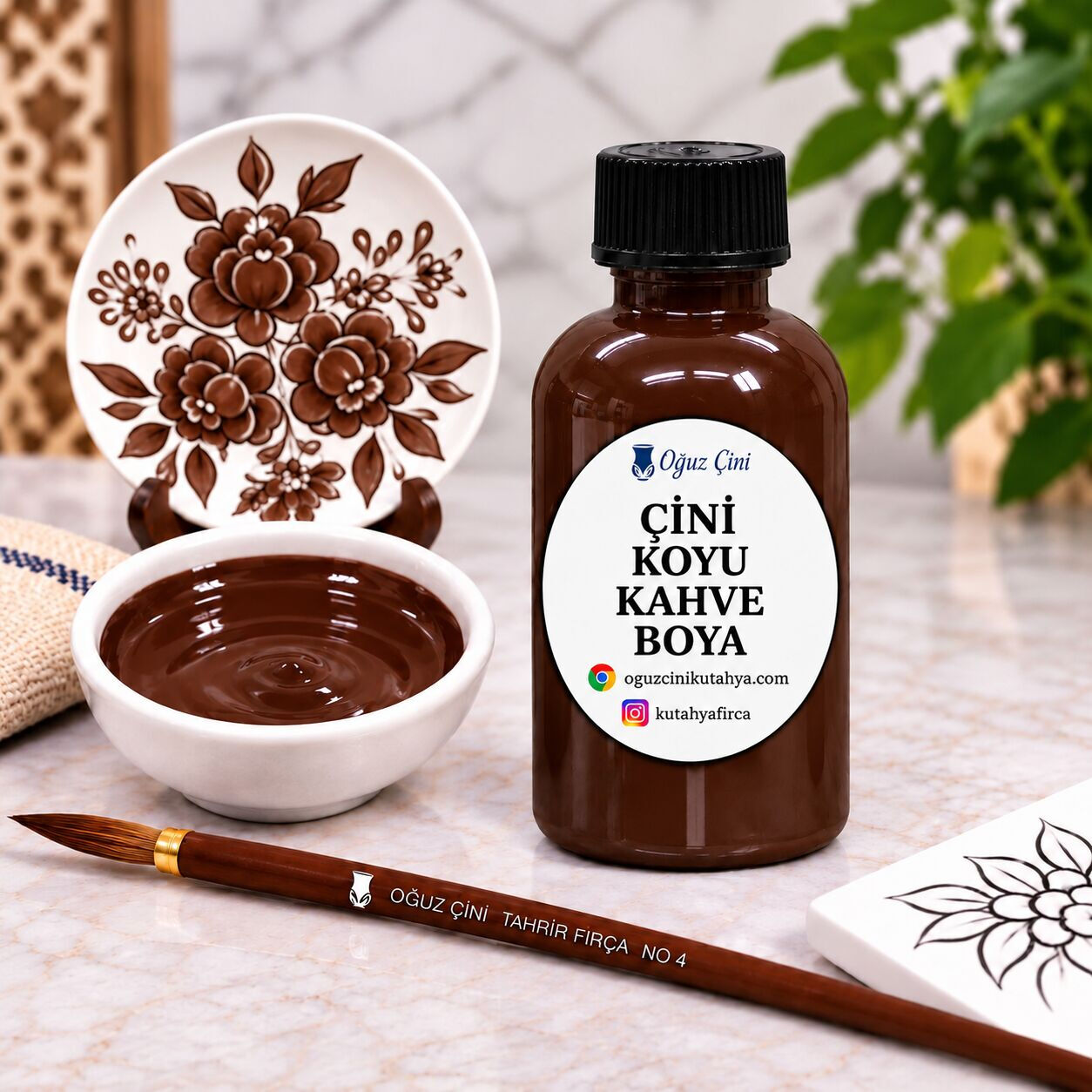 Koyu Kahve Sıraltı Çini Boyası